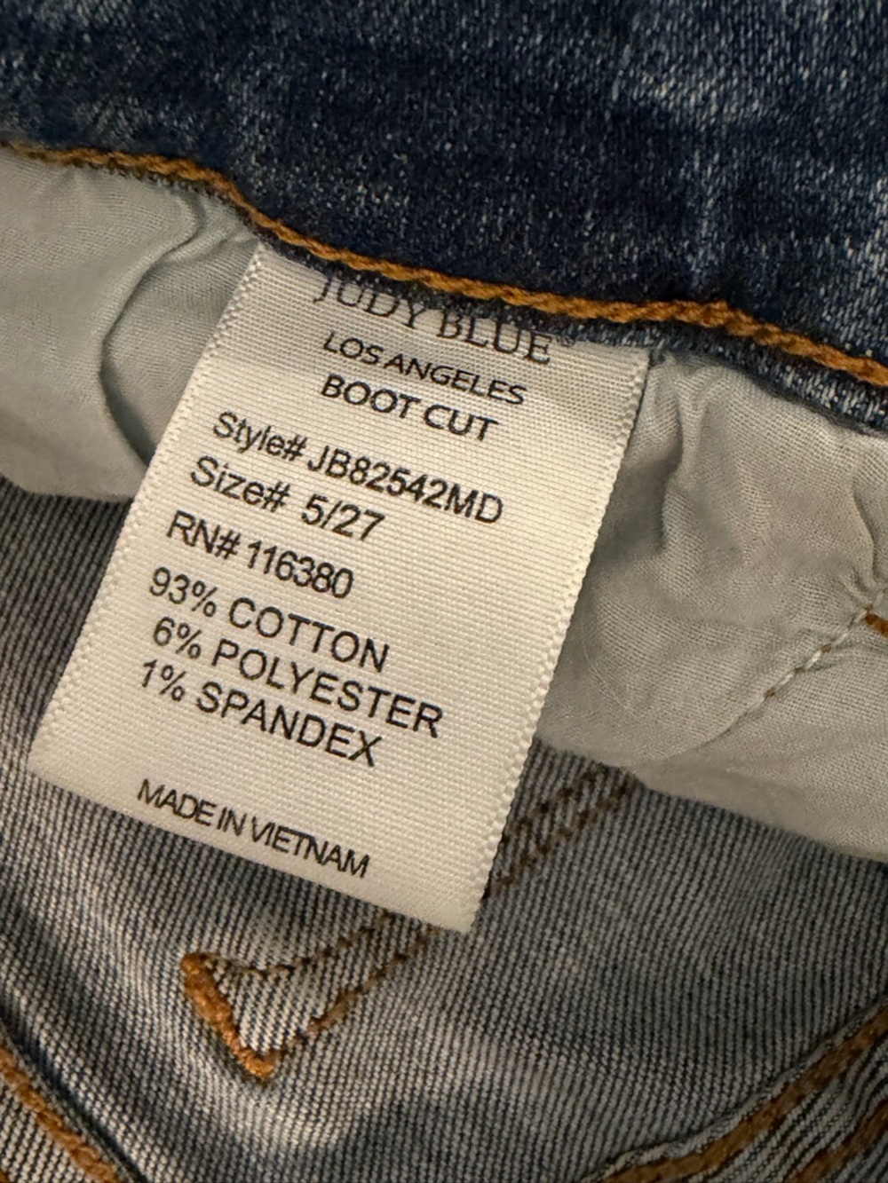 Judy Blue Bootcut Jeans Distressed Raw Hem Mid Rise 5/27 - Picture 9 of 10